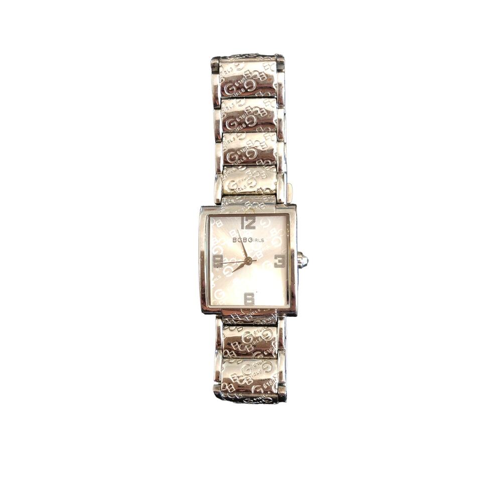 BCBGirls Ladies Silver Square Faced Stainless Steel Watch